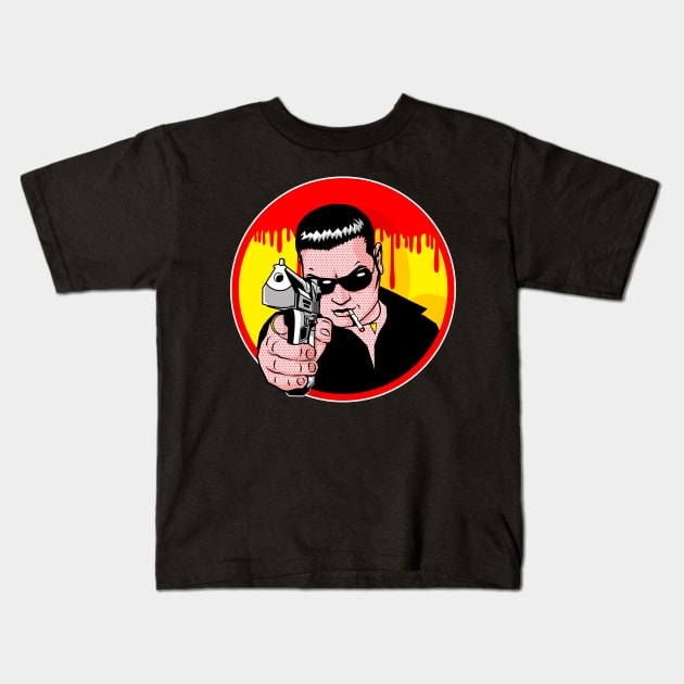 Comic Book Gunslinger Kids T-Shirt by Maxsomma